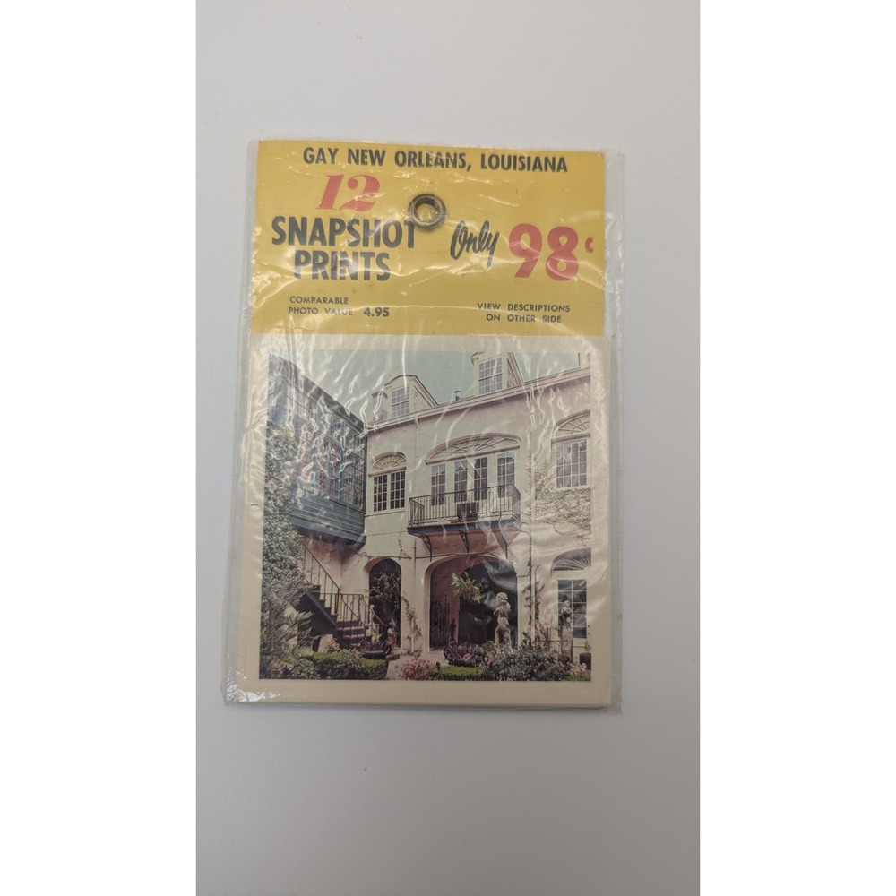 Vintage Gay New Orleans Louisiana 12 Snapshot Prints Plastichrome Kolor Pak KP56